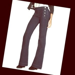 express bella flare dark wash mid rise jeans sz 4